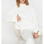 Koton Kadın Yüksek Yaka Sweatshirt Ekru 0KAK13874EK001