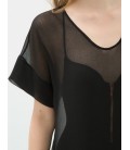Koton Kısa Kollu Transparan Elbise - Siyah 6YAK88451GW999