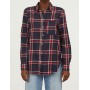 H&M Kareli Kadın Gömlek 0626816001 Bordo Lacivert