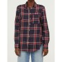 H&M Kareli Kadın Gömlek 0626816001 Bordo Lacivert