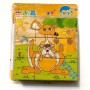 6 Farklı Hayvan Dizgi Çeşitli Ahşap Küp Puzzle