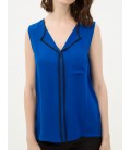 Koton Kadın Yaka Detaylı Bluz - Saks Mavi 6KAK63560EW665
