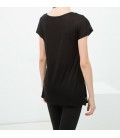 Koton Kadın Kayık Yaka Baskılı T-Shirt - Siyah 6KAL11905JK999