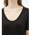 Koton Kadın U Yaka T-Shirt - Siyah 6KAK12237YK999