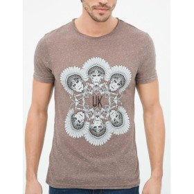 Koton Erkek Grafik Baskılı T-Shirt - Taba 6KAM11658LK05H