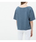 Koton Kadın Baskılı T-Shirt - İndigo 6KAL11522JK740
