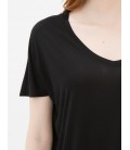 Koton Kadın V Yaka T-Shirt - Siyah 6KAK12565YK999