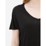 Koton Kadın V Yaka T-Shirt - Siyah 6KAK12565YK999