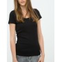 Koton Kadın Oyuk Yaka T-Shirt - Siyah 6KTK12085SK999