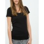 Koton Kadın Oyuk Yaka T-Shirt - Siyah 6KTK12085SK999