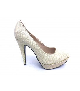 Shoe & Me Kadın Krem Topuklu Ayakkabı TS1