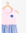 Koton Pembe Kız Çocuk İşlemeli Elbise 6YKG89340GKBT4