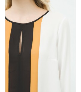 Koton Kadın Renk Bloklu Bluz - Beyaz 6YAK63812EW001