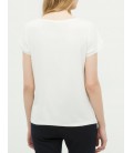 Koton Kadın Beyaz Bayan Oyuk Yaka T-Shirt 6YAK12819YK001