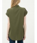 Koton Kadın Cep Detaylı Gömlek - Haki 6YAK62846UW890