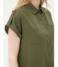 Koton Kadın Cep Detaylı Gömlek - Haki 6YAK62846UW890
