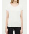 Koton Kadın Oyuk Yaka T-Shirt - Beyaz 6YAK12819YK001