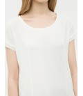 Koton Kadın Oyuk Yaka T-Shirt - Beyaz 6YAK12819YK001