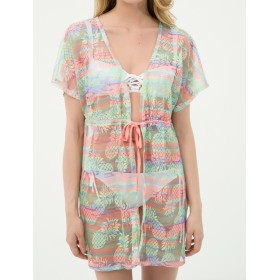 Koton Kadın Desenli Kimono - Yeşil 6YAK63546BKI93