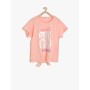 Koton Kız Çocuk Baskılı T-Shirt Mercan 7YKG17704AK402