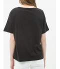 Koton Kadın Baskılı T-Shirt Siyah 6YAK13016OK999