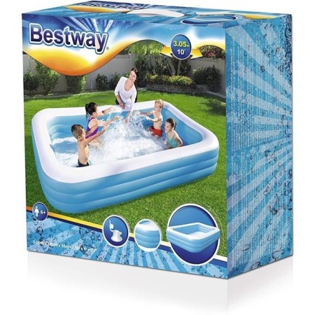 Bestway Jumbo Deluxe Dikdörtgen Mavi Aile Havuzu 305x183x56 cm 54009