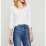 Koton Kadın V Yaka T-Shirt  Beyaz 8YAK12933UK001