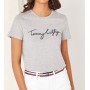 Tommy Hilfiger Kadın Gri Nolimitt Neck Logo Tshirt WW0WW24967