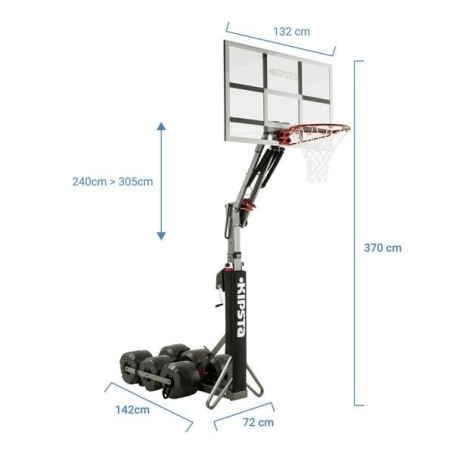 Kipsta B900 Kids Adult Portable Basketball System 7'10" 10' B900 Set