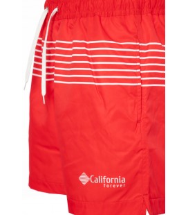 California Forever Kırmızı Çizgili Erkek Deniz Şortu  SH94011-1004