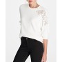 Mavi Dantel Detaylı Sweatshirt Rahat Kesim 168124-28945