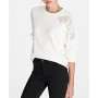 Mavi Dantel Detaylı Sweatshirt Rahat Kesim 168124-28945