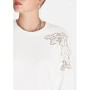 Mavi Dantel Detaylı Sweatshirt Rahat Kesim 168124-28945