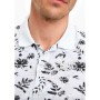 Defacto Erkek Beyaz Desenli Slim Fit Polo T-Shirt N6726AZ