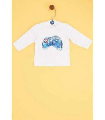 B&G Store Erkek Bebek Beyaz T-Shirt 19PFWBG150