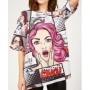Happiness İst. Kadın Mor Grafik Desenli Örme Tshirt DD00612