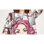 Happiness İst. Kadın Mor Grafik Desenli Örme Tshirt DD00612