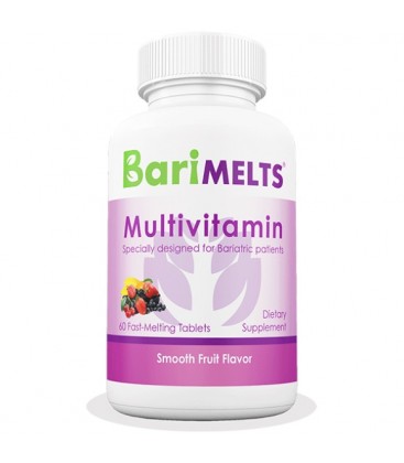 BariMelts Multivitamin, Çözünebilir Bariatrik Vitaminler, Doğal Meyve Aromalı, 60 Hızlı Eriyen Tablet