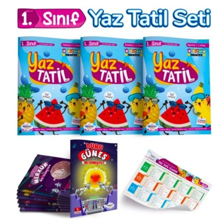 1.Sınıf Yaz Tatil Kitabı - Tatil Kitapları -  Öğretmen Evde Yayınları