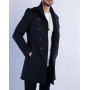 Sateen Erkek Siyah Kaşe Kaban 101-1570