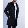 Sateen Erkek Siyah Kaşe Kaban 101-1570