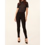 Trendyolmilla  Straight-Leg Pants Siyah Fermuar Detaylı Örme Pantolon TCLAW19VG0062