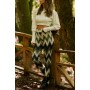 Xhan Kadın Haki & Siyah & Ekru Kilim Desen Tayt 9KXK5-40032-09