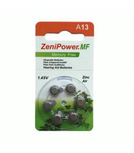 ZeniPower MF İşitme Cihazı Pili A13/D6 10 Paket