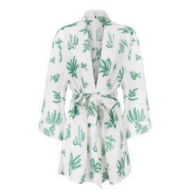İpekyol Kadın Beyaz Yeşil Baskılı Kimono IS1170005066