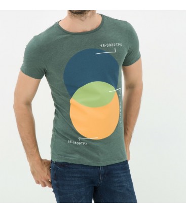 Koton Erkek Baskılı T-Shirt - Yeşil 6YAM11921LK750