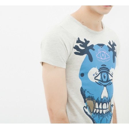 Koton Erkek Baskılı T-Shirt Gri 6YAM11847LK023