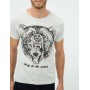 Koton Erkek Grafik Baskı T-Shirt  Gri 6KAM11586LK023