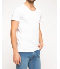 Defacto Erkek Beyaz Basic V Yaka T-shirt G5715AZ