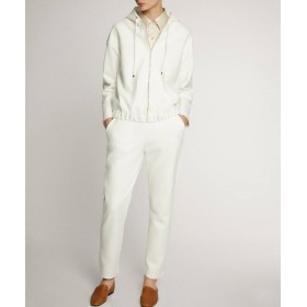 Massimo Dutti Kadın Beyaz Kapüşonlu Sweatshirt 6849/679/251